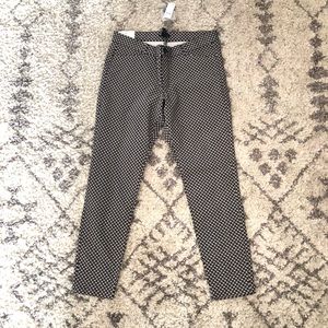 NWT Gap Slim City ankle pants- black patterned 12A